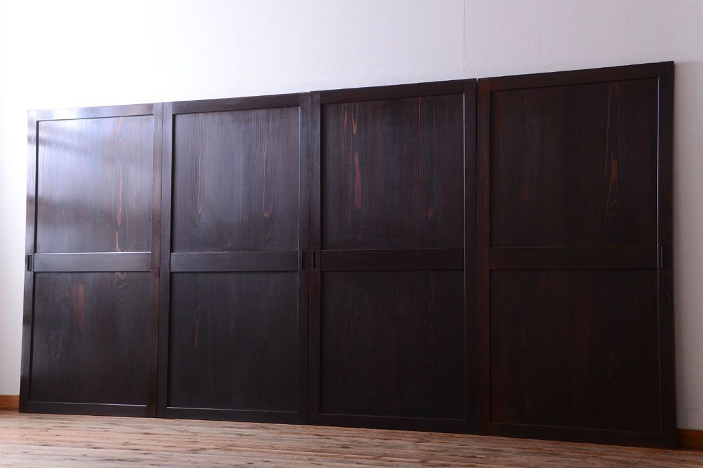 古民具・骨董　明治期　美品!アンティーク帯戸4枚セット