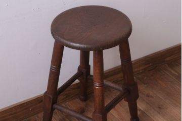 アンティーク家具　アンティーク　古い木のおしゃれな丸スツール