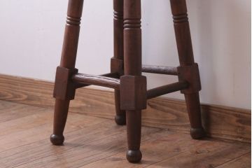 アンティーク家具　アンティーク　古い木のおしゃれな丸スツール