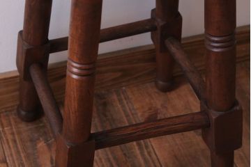 アンティーク家具　アンティーク　古い木のおしゃれな丸スツール
