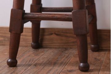 アンティーク家具　アンティーク　古い木のおしゃれな丸スツール