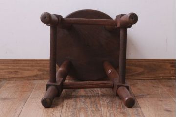 アンティーク家具　アンティーク　古い木のおしゃれな丸スツール