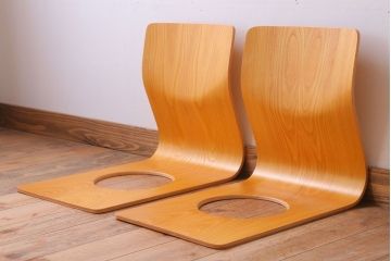 中古　天童木工　座イス2脚セット(3)