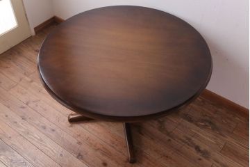 中古　飛騨産業　キツツキマーク　穂高　ラウンドテーブル(ダイニングテーブル)