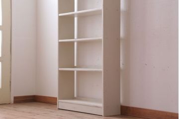 アンティーク家具　アンティークペイント　シンプルな本棚(飾り棚)(1)