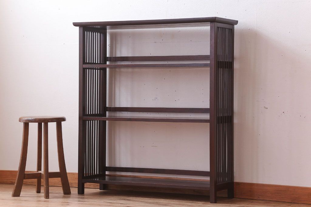 中古　北海道民芸家具　117型　書棚(本棚・飾り棚)