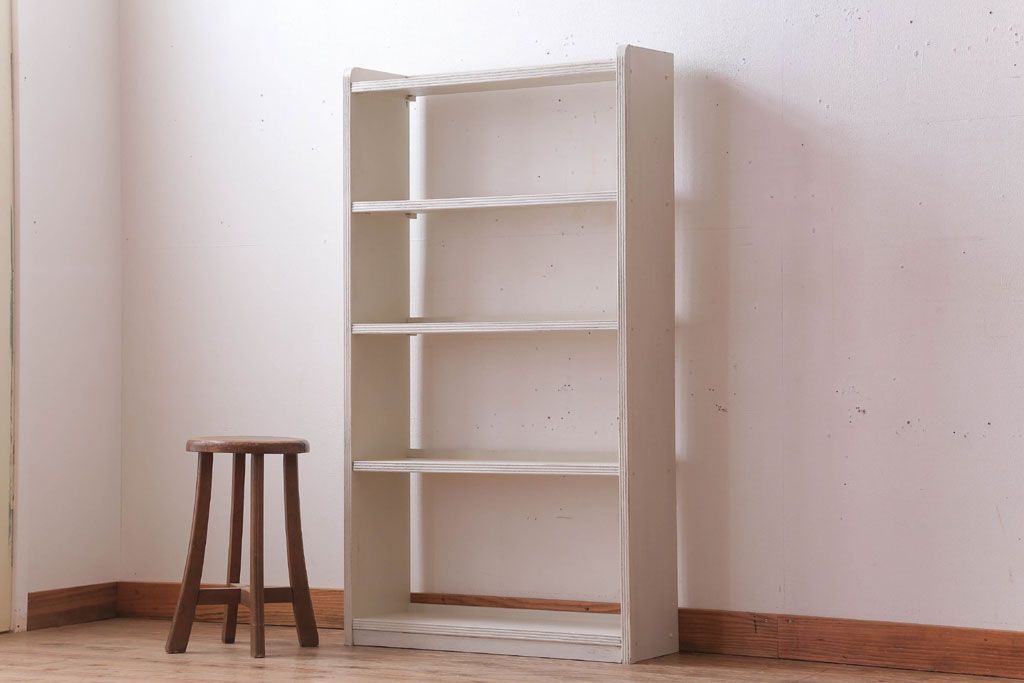 アンティーク家具　アンティークペイント　シンプルな本棚(飾り棚)(2)