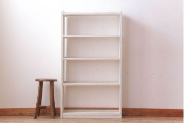 アンティーク家具　アンティークペイント　シンプルな本棚(飾り棚)(2)