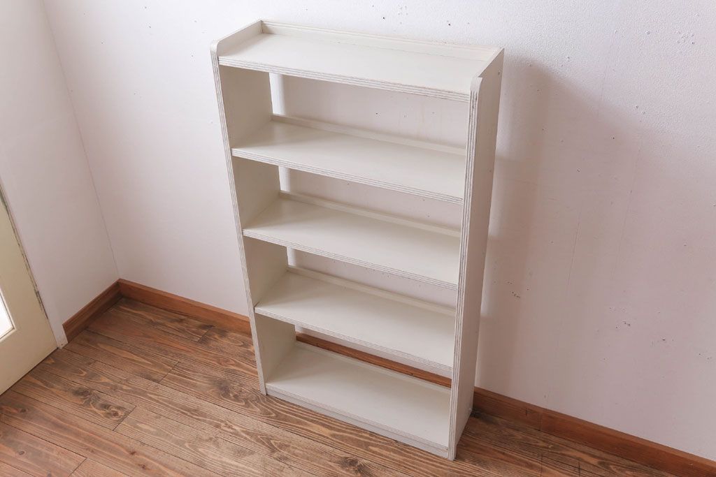 アンティーク家具　アンティークペイント　シンプルな本棚(飾り棚)(2)