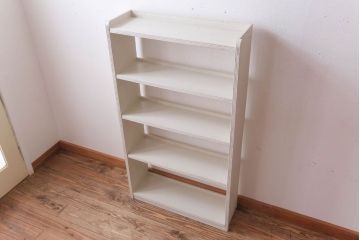 アンティーク家具　アンティークペイント　シンプルな本棚(飾り棚)(2)