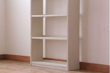 アンティーク家具　アンティークペイント　シンプルな本棚(飾り棚)(2)