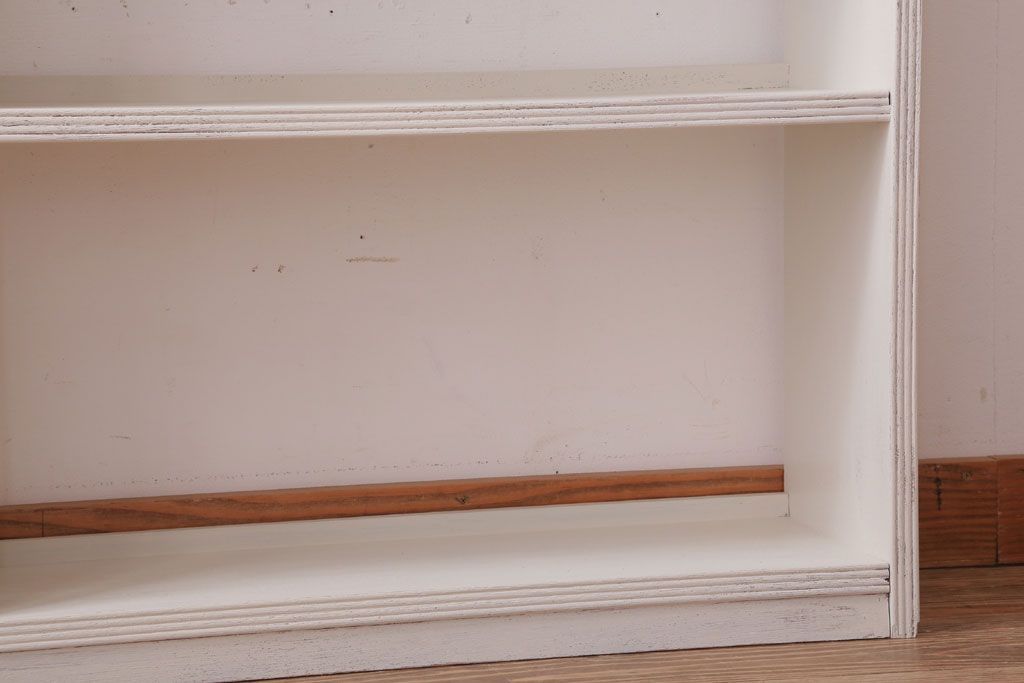 アンティーク家具　アンティークペイント　シンプルな本棚(飾り棚)(2)