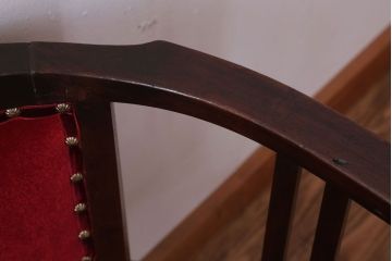 アンティーク家具　大正ロマン　古いナラ材のアームチェア(キャプテンチェア)