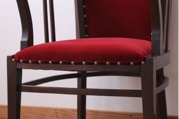 アンティーク家具　大正ロマン　古いナラ材のアームチェア(キャプテンチェア)
