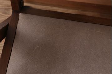 ヴィンテージ家具　昭和レトロ　ビンテージキツツキ　飛騨産業　本革座面の折りたたみアームチェア