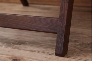 ヴィンテージ家具　昭和レトロ　ビンテージキツツキ　飛騨産業　本革座面の折りたたみアームチェア