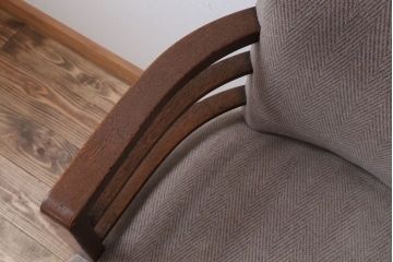 レトロ家具　和製アンティーク　ナラ材のレトロな回転椅子