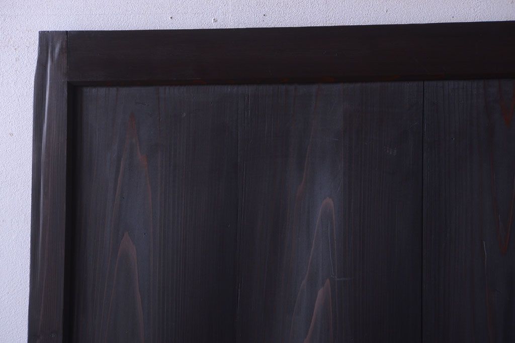 古民具・骨董　明治期　古い木味のアンティーク帯戸2枚セット(2)