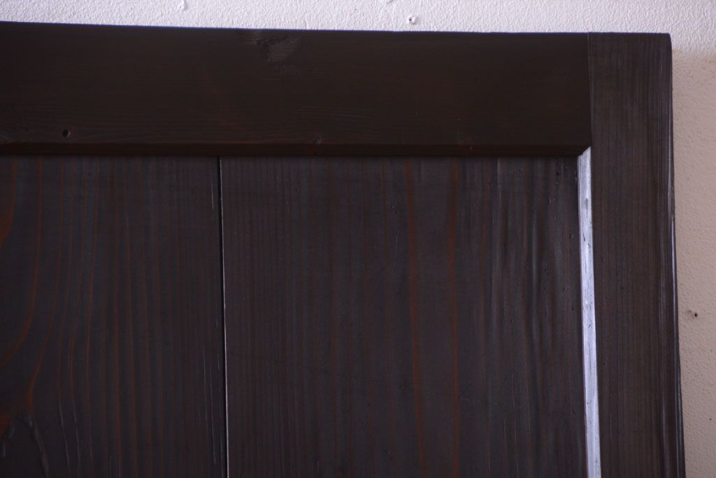 古民具・骨董　明治期　古い木味のアンティーク帯戸2枚セット(2)