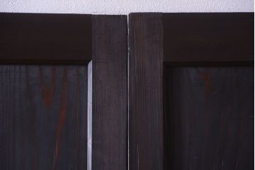 古民具・骨董　明治期　古い木味のアンティーク帯戸2枚セット(2)