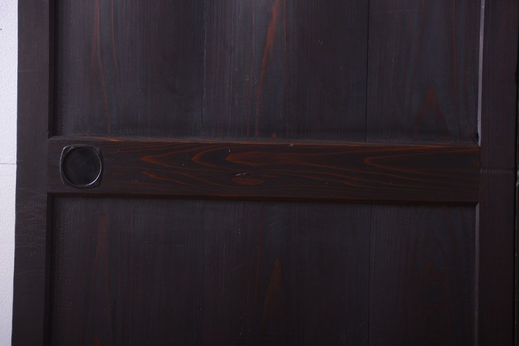 古民具・骨董　明治期　古い木味のアンティーク帯戸2枚セット(2)