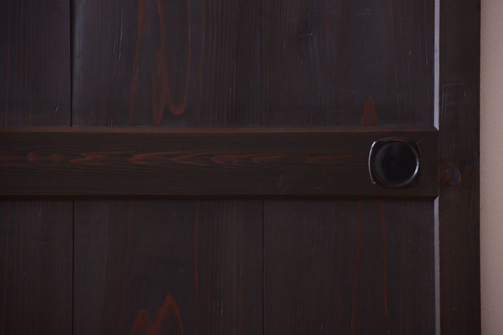 古民具・骨董　明治期　古い木味のアンティーク帯戸2枚セット(2)