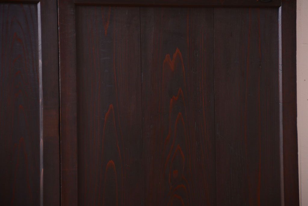 古民具・骨董　明治期　古い木味のアンティーク帯戸2枚セット(2)