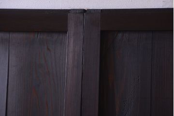 古民具・骨董　明治期　古い木味のアンティーク帯戸2枚セット(2)