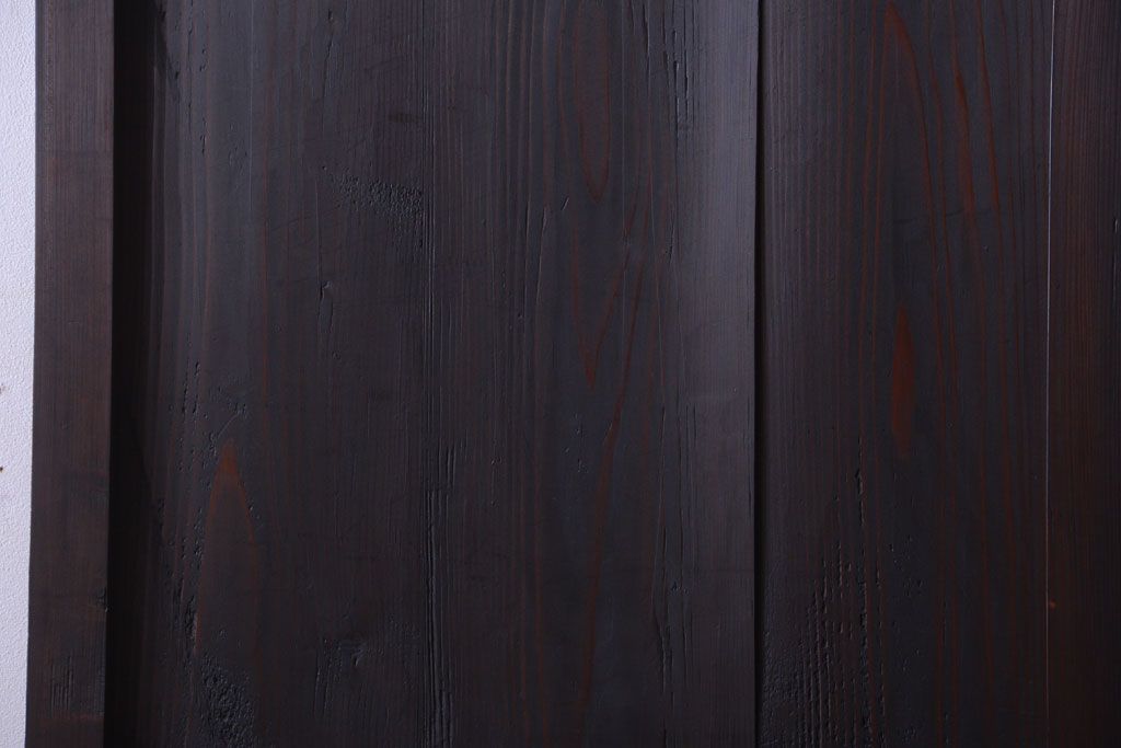 古民具・骨董　明治期　古い木味のアンティーク帯戸2枚セット(2)
