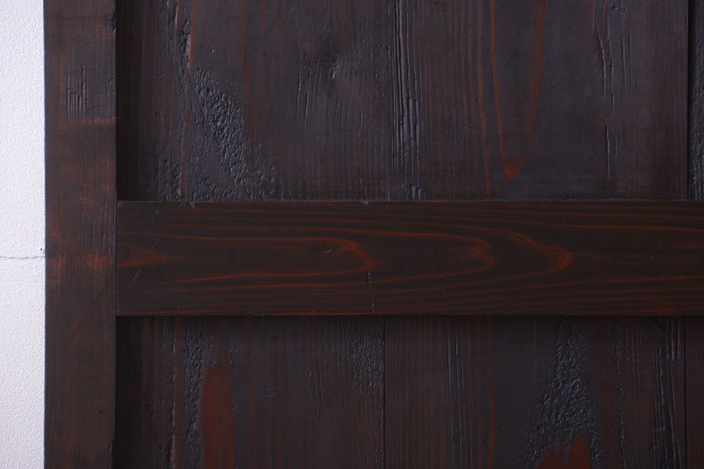 古民具・骨董　明治期　古い木味のアンティーク帯戸2枚セット(2)