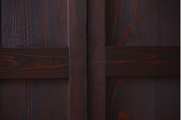 古民具・骨董　明治期　古い木味のアンティーク帯戸2枚セット(2)