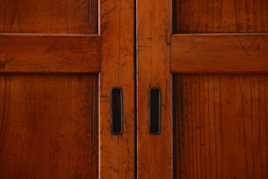 和製アンティーク　大正〜昭和期　古い木味のアンティーク帯戸3枚セット