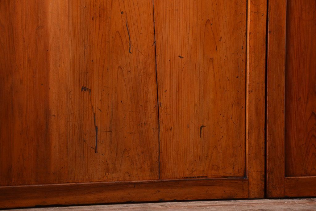 和製アンティーク　大正〜昭和期　古い木味のアンティーク帯戸3枚セット