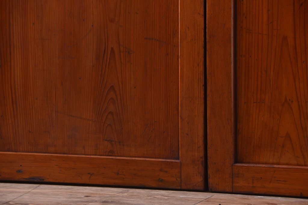 和製アンティーク　大正〜昭和期　古い木味のアンティーク帯戸3枚セット