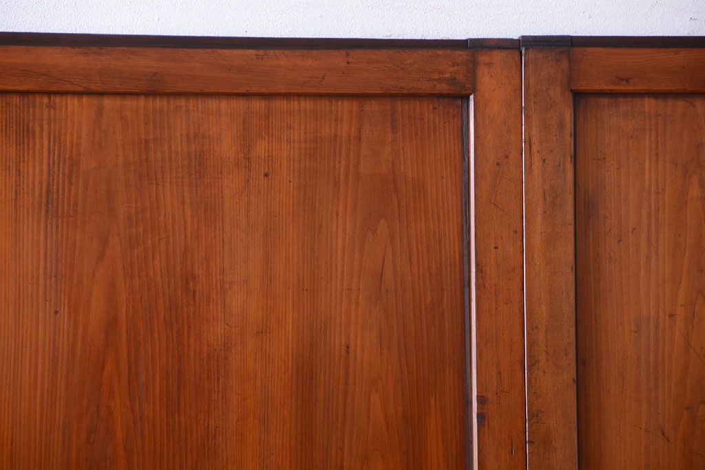 和製アンティーク　大正〜昭和期　古い木味のアンティーク帯戸3枚セット