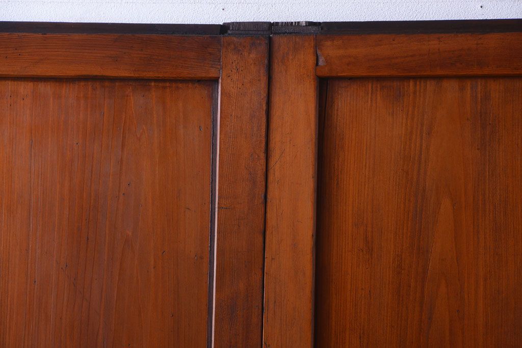 和製アンティーク　大正〜昭和期　古い木味のアンティーク帯戸3枚セット