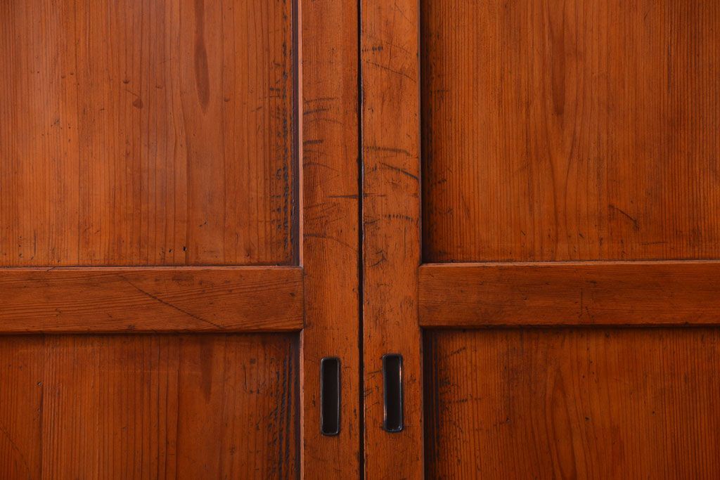 和製アンティーク　大正〜昭和期　古い木味のアンティーク帯戸3枚セット