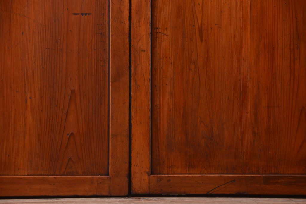 和製アンティーク　大正〜昭和期　古い木味のアンティーク帯戸3枚セット