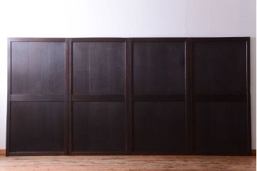 古民具・骨董　欅枠のアンティーク帯戸4枚セット