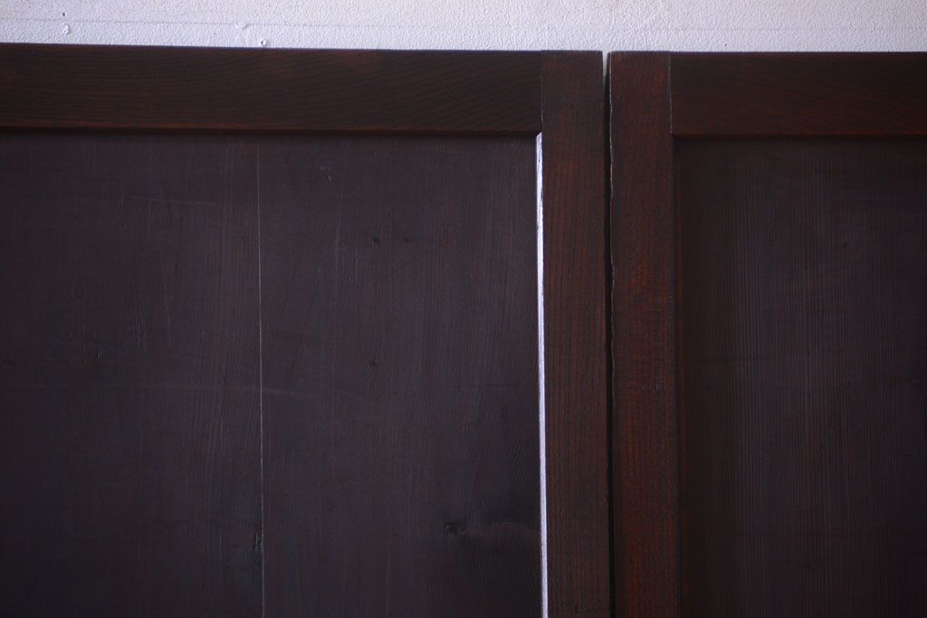 古民具・骨董　欅枠のアンティーク帯戸4枚セット