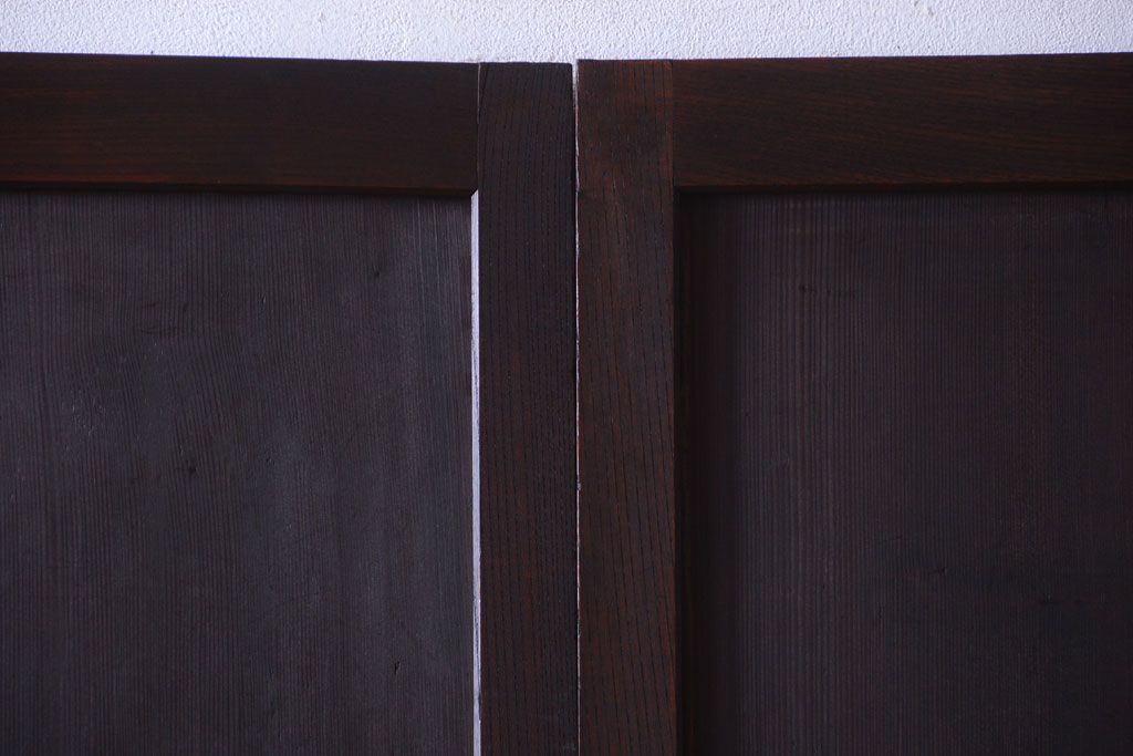 古民具・骨董　欅枠のアンティーク帯戸4枚セット