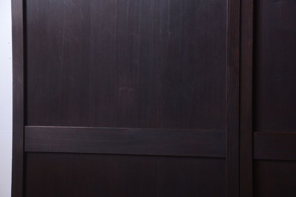 古民具・骨董　欅枠のアンティーク帯戸4枚セット