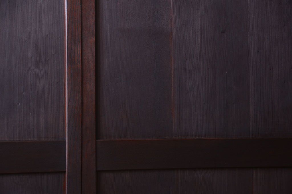 古民具・骨董　欅枠のアンティーク帯戸4枚セット