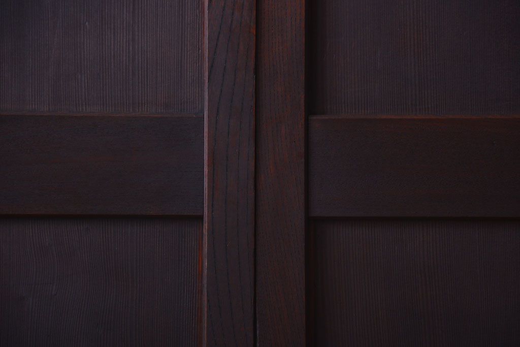 古民具・骨董　欅枠のアンティーク帯戸4枚セット