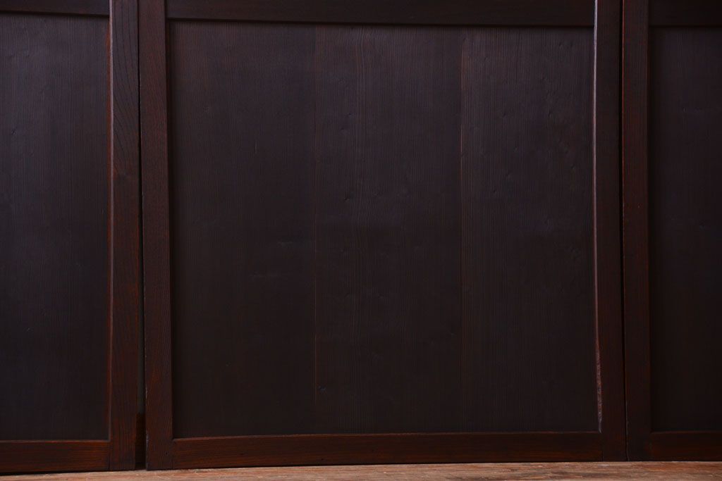 古民具・骨董　欅枠のアンティーク帯戸4枚セット