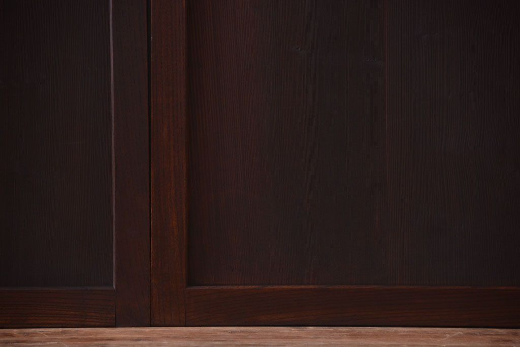 古民具・骨董　欅枠のアンティーク帯戸4枚セット