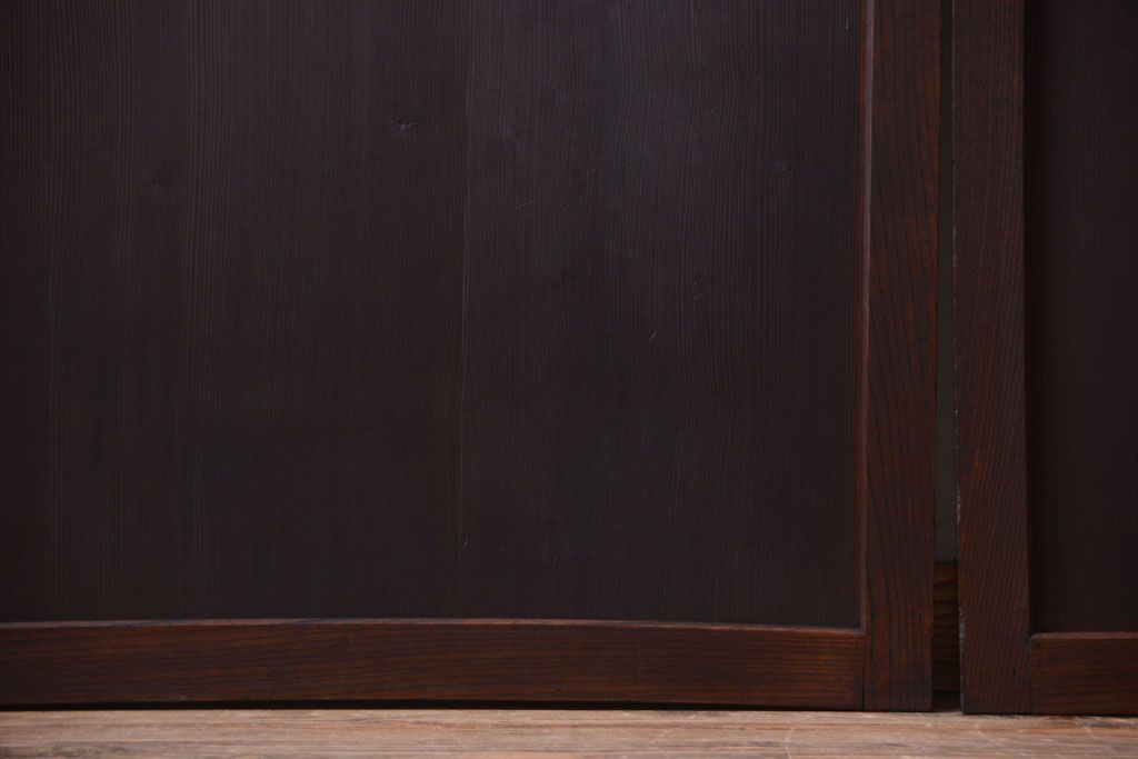 古民具・骨董　欅枠のアンティーク帯戸4枚セット