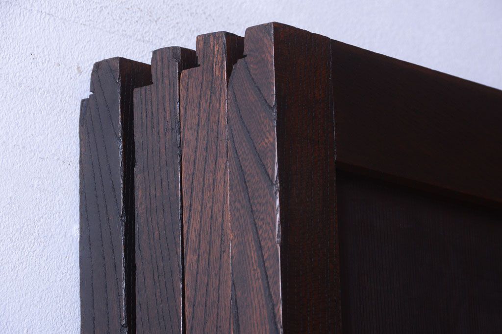 古民具・骨董　欅枠のアンティーク帯戸4枚セット