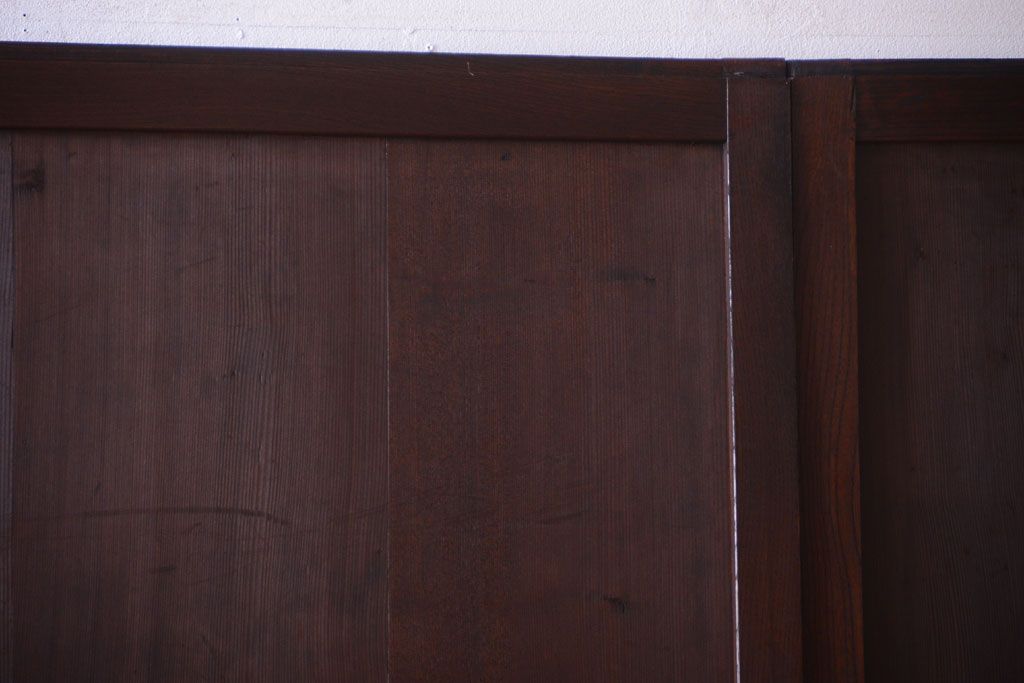 古民具・骨董　欅枠のアンティーク帯戸4枚セット