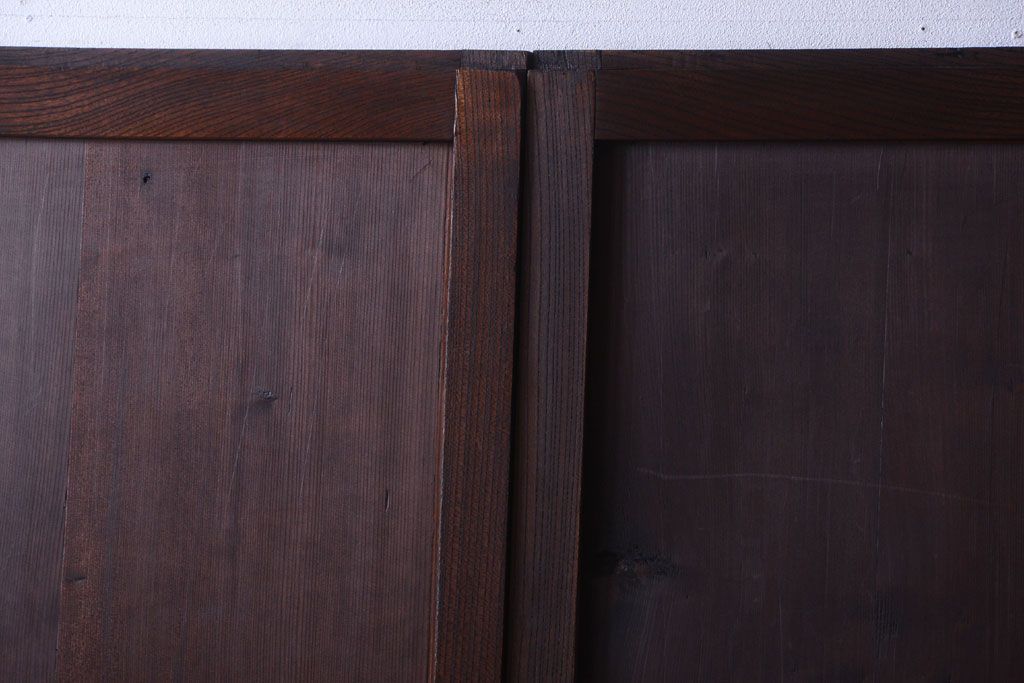 古民具・骨董　欅枠のアンティーク帯戸4枚セット